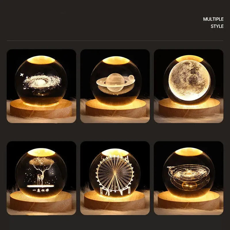 3D Crystal Ball Night Light