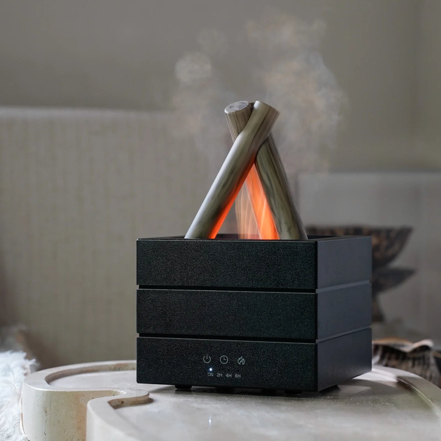 Remote Control Aroma Diffuser and Flame Humidifier with Colorful Atmosphere Light