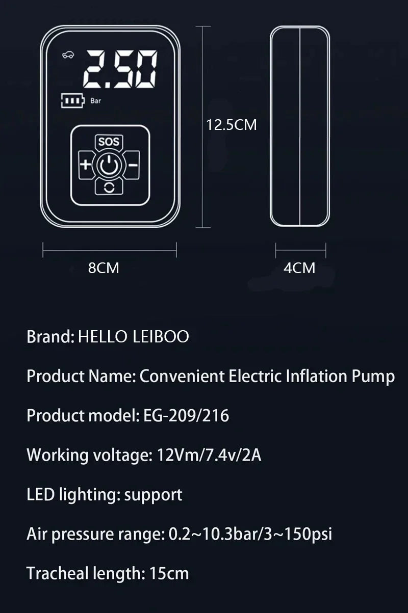 Smart Wireless Air Compressor – Fast Inflation On-the-Go