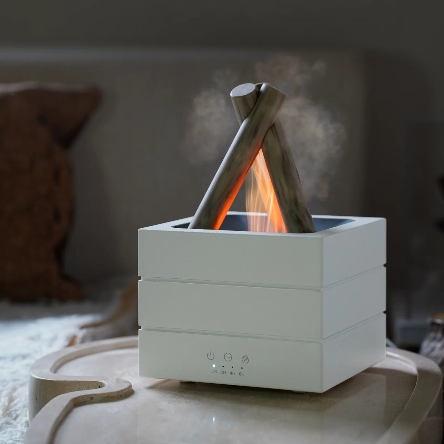 Remote Control Aroma Diffuser and Flame Humidifier with Colorful Atmosphere Light