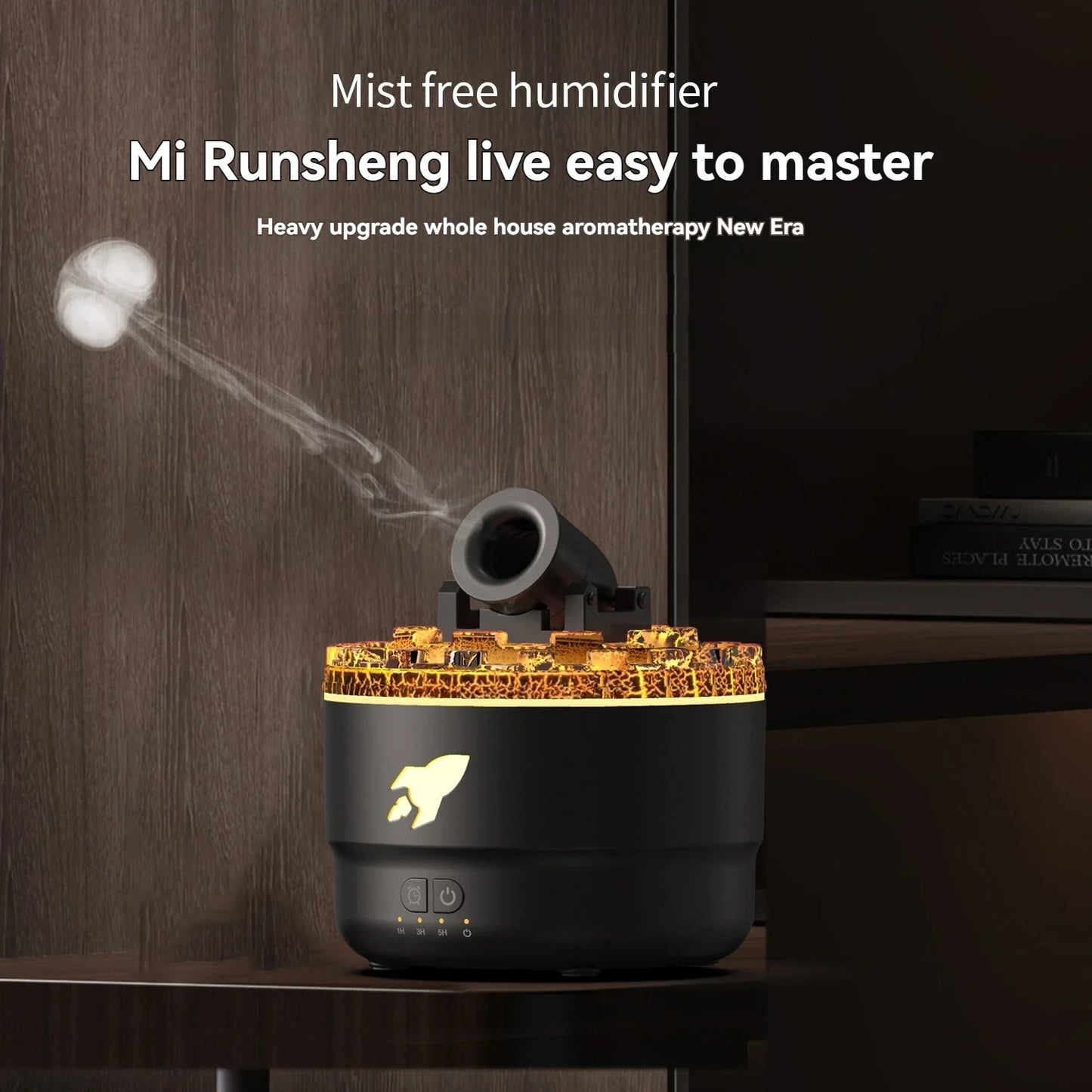 Creative Fort Aroma Diffuser with Colorful Smoke Ring Humidifier