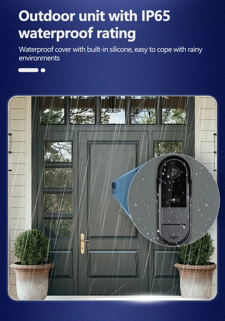 Wireless Video Doorbell with 4.3" Screen – HD Night Vision & Intercom