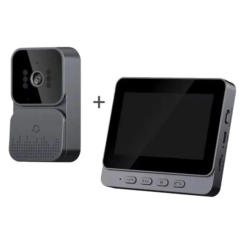 Wireless Video Doorbell with 4.3" Screen – HD Night Vision & Intercom