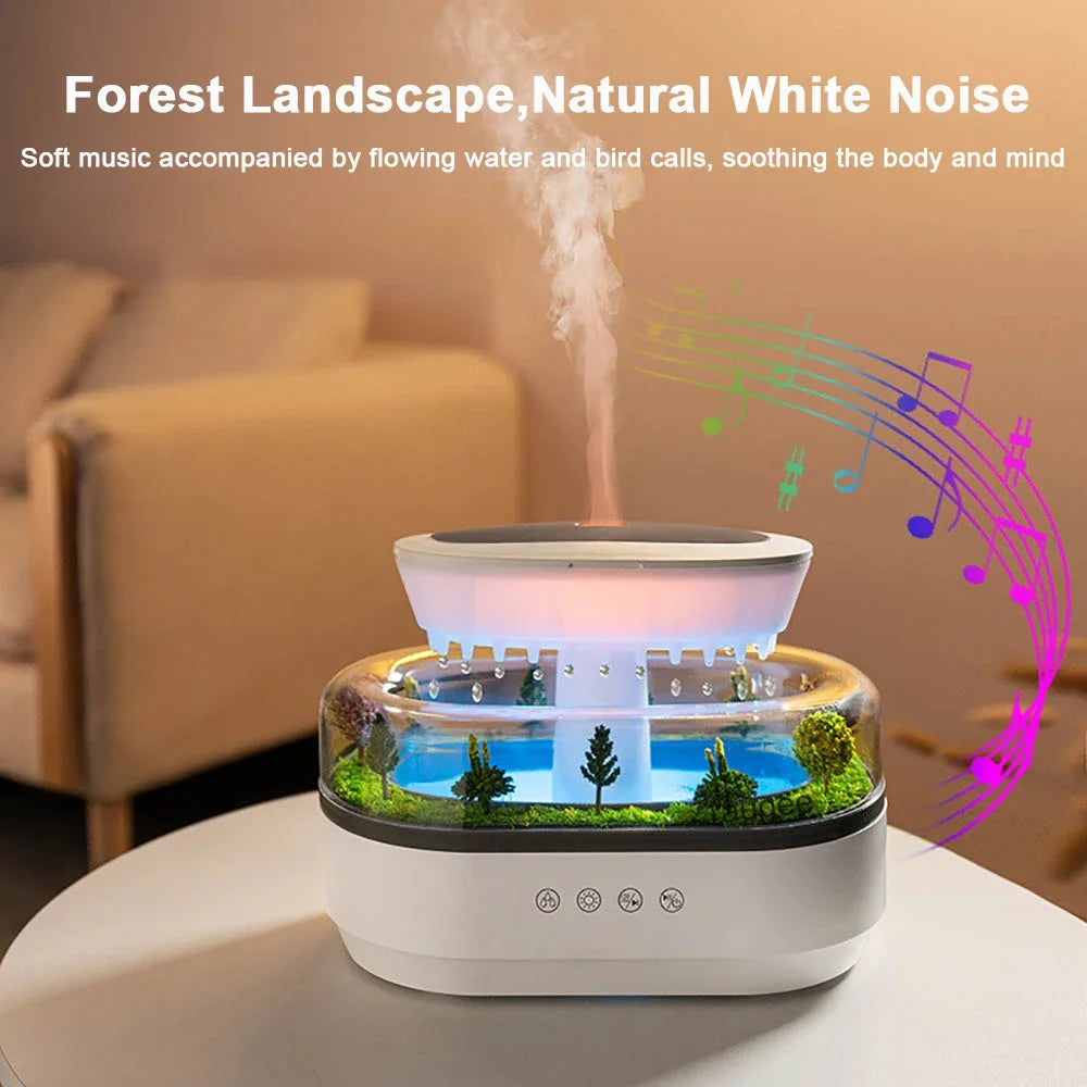 Colorful Light Humidifier with Essential Oil Diffuser and Relaxing Music