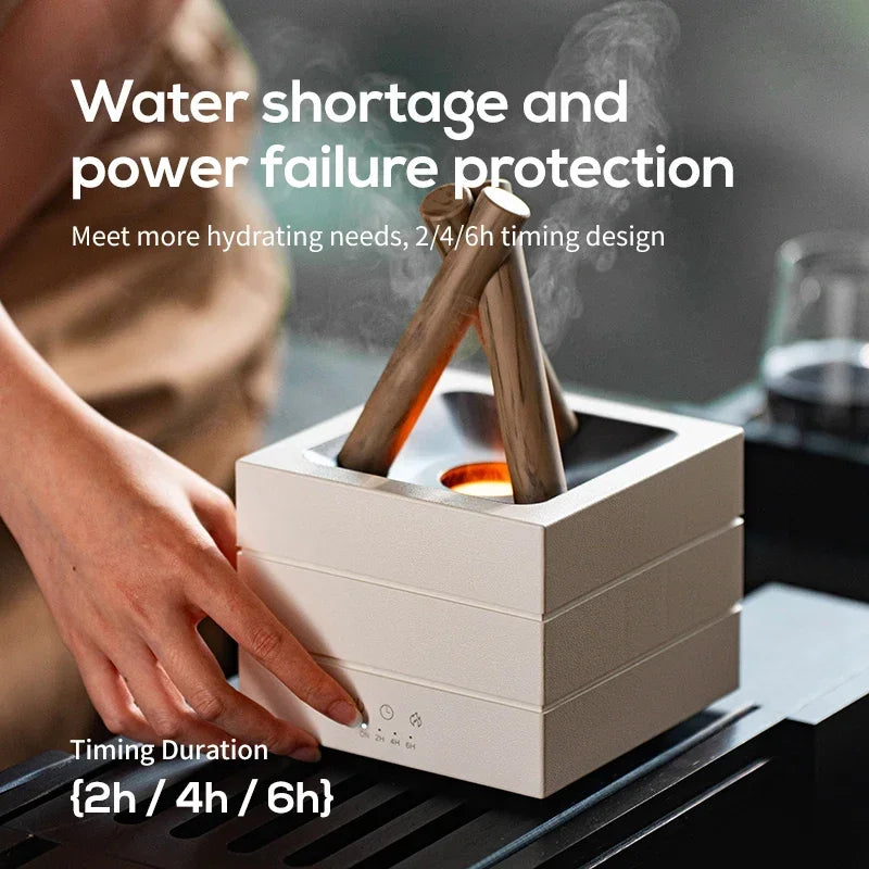 Remote Control Aroma Diffuser and Flame Humidifier with Colorful Atmosphere Light