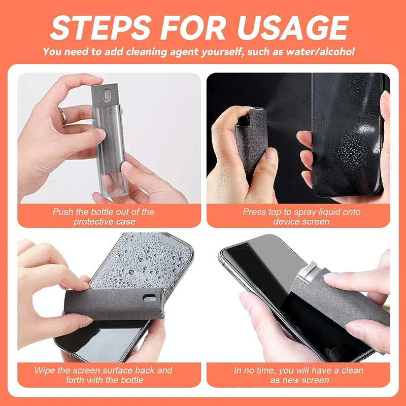 2 in 1 Microfiber Screen Cleaner Spray