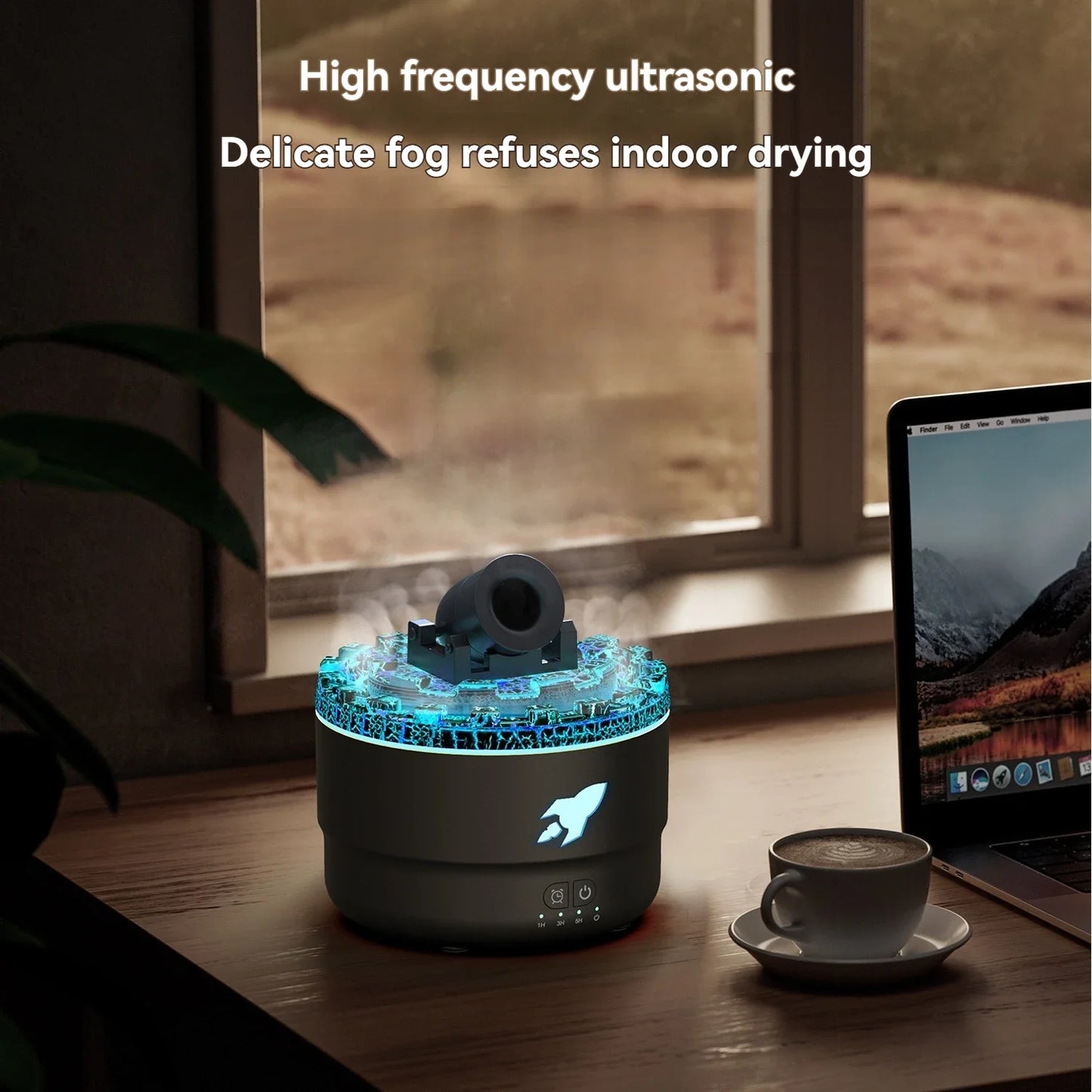 Creative Fort Aroma Diffuser with Colorful Smoke Ring Humidifier