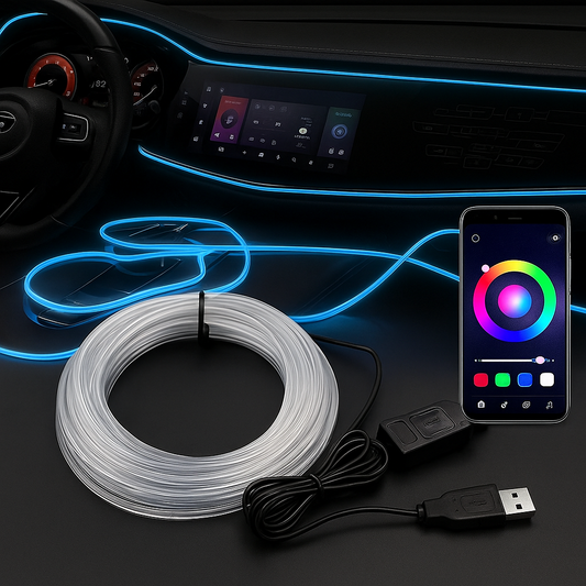 RGB Car Interior LED Strip Light – USB, APP Control