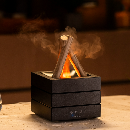 Remote Control Aroma Diffuser and Flame Humidifier with Colorful Atmosphere Light