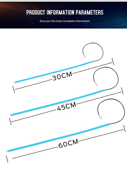 2 Pieces Flexible LED DRL Strips – Waterproof Car Daytime & Turn Signal Lights