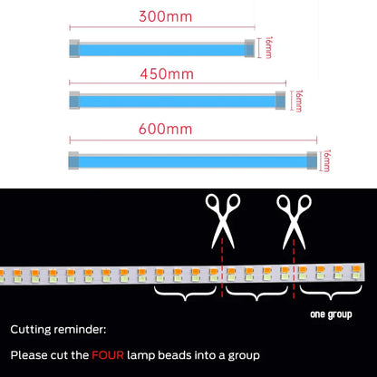 2 Pieces Flexible LED DRL Strips – Waterproof Car Daytime & Turn Signal Lights