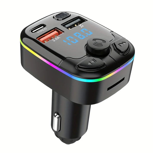 All-in-One Car Charger – BT/FM/MP3/USB/Type-C