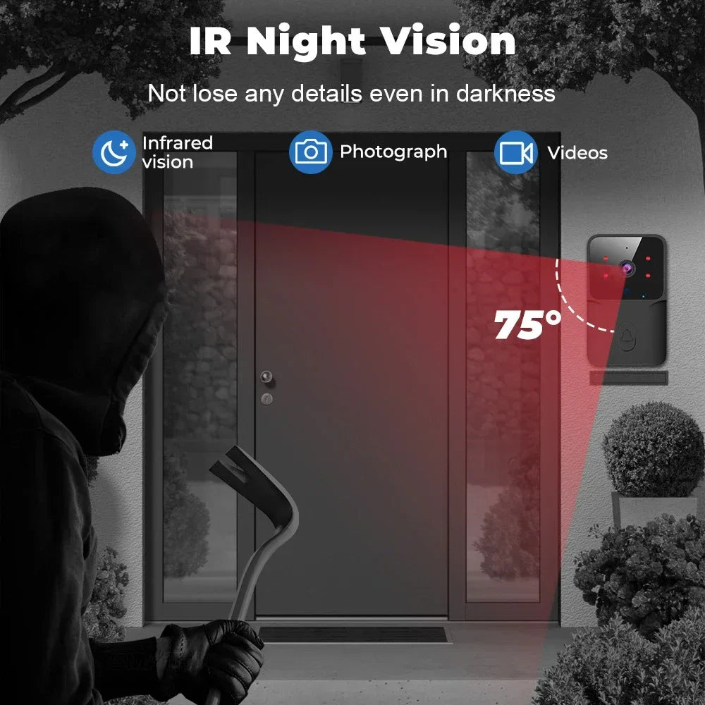 Smart WiFi Doorbell – Wireless, App Control, Multi-Power