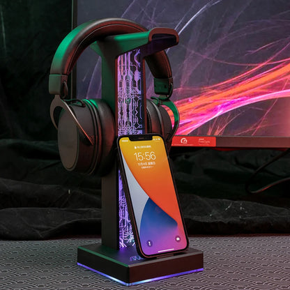 RGB Gaming Headphone Stand with USB & Audio Port