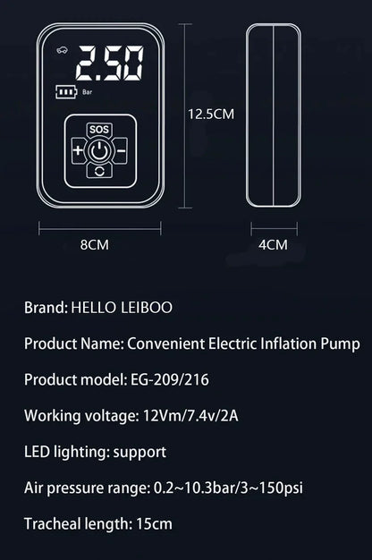 Smart Wireless Air Compressor – Fast Inflation On-the-Go