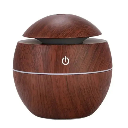 USB Mini Cool Mist Humidifier & Aroma Diffuser – Wood Grain Design