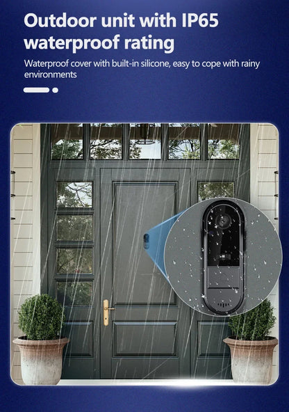 Wireless Video Doorbell with 4.3" Screen – HD Night Vision & Intercom