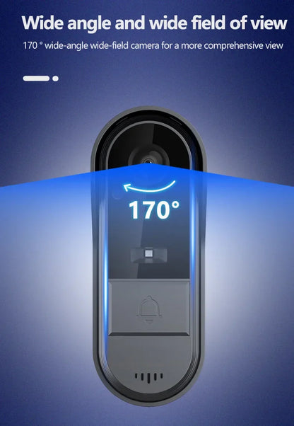Wireless Video Doorbell with 4.3" Screen – HD Night Vision & Intercom