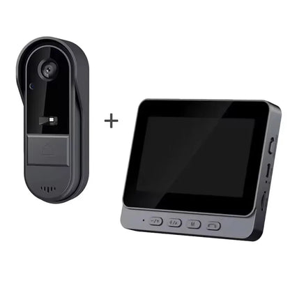 Wireless Video Doorbell with 4.3" Screen – HD Night Vision & Intercom