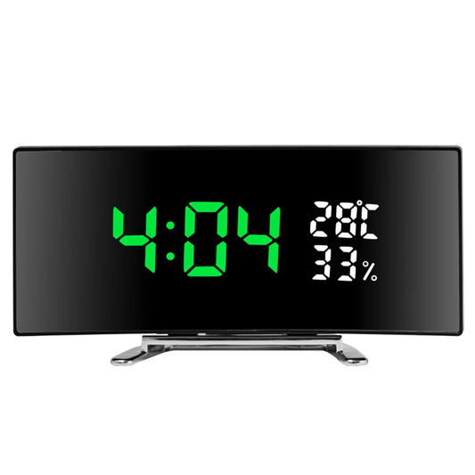 LED Mirror Alarm Clock with Time, Temp & Humidity Display