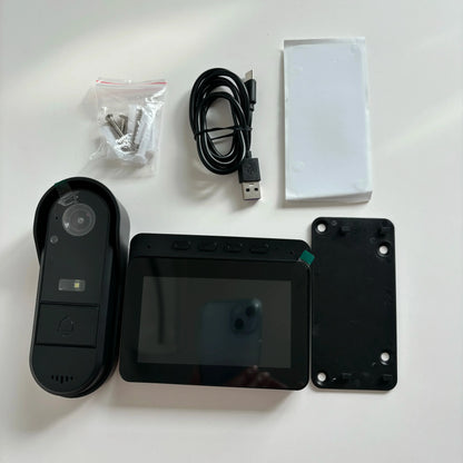 Wireless Video Doorbell with 4.3" Screen – HD Night Vision & Intercom