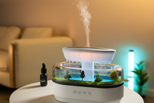 Colorful Light Humidifier with Essential Oil Diffuser and Relaxing Music